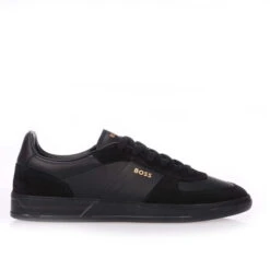 Hugo Foil Print Branding Leather-Suede Trainers